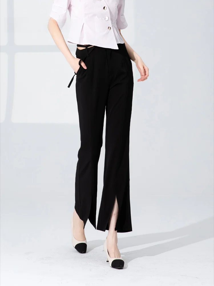 Летние новые повседневные женские брюки Dailanzhi с высокой талией, прямые, зауженные, с разрезами, для офиса, простые, длинные, из полиэфирного волокна
Летние новые повседневные женские брюки Dailanzhi с высокой талией, прямые, зауженные, с разрезами, для офиса, простые, длинные, из полиэфирного волокна