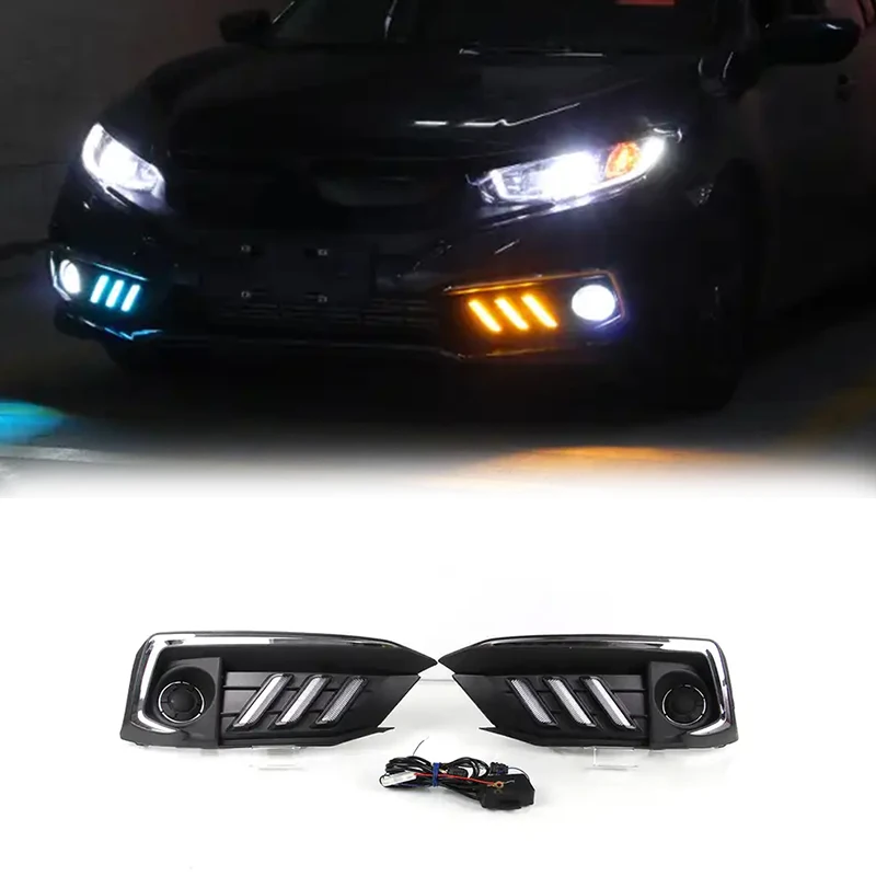 For Honda Civic 2019 2020 Daytime Running Lights Fog Lamp Yellow Blue White Dynamic Turn Signal Light Daylights Car Accessories
For Honda Civic 2019 2020 Daytime Running Lights Fog Lamp Yellow Blue White Dynamic Turn Signal Light Daylights Car Accessories