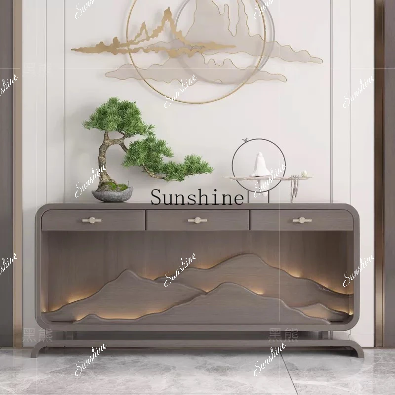 New Chinese solid wood entrance table against the wall corridor table FT
New Chinese solid wood entrance table against the wall corridor table FT