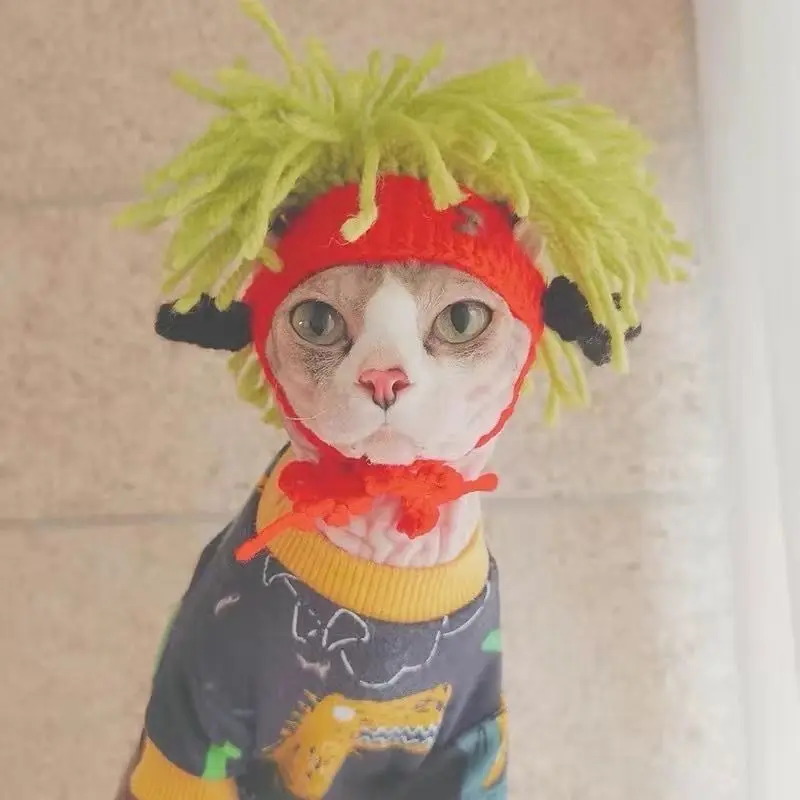 Hairless Cat Sphinx Cat Head Cover, Punk-style Cat Funny Hat, Dog Head Pet Costume Hat Pet Hat Puppy Accessories
Hairless Cat Sphinx Cat Head Cover, Punk-style Cat Funny Hat, Dog Head Pet Costume Hat Pet Hat Puppy Accessories
