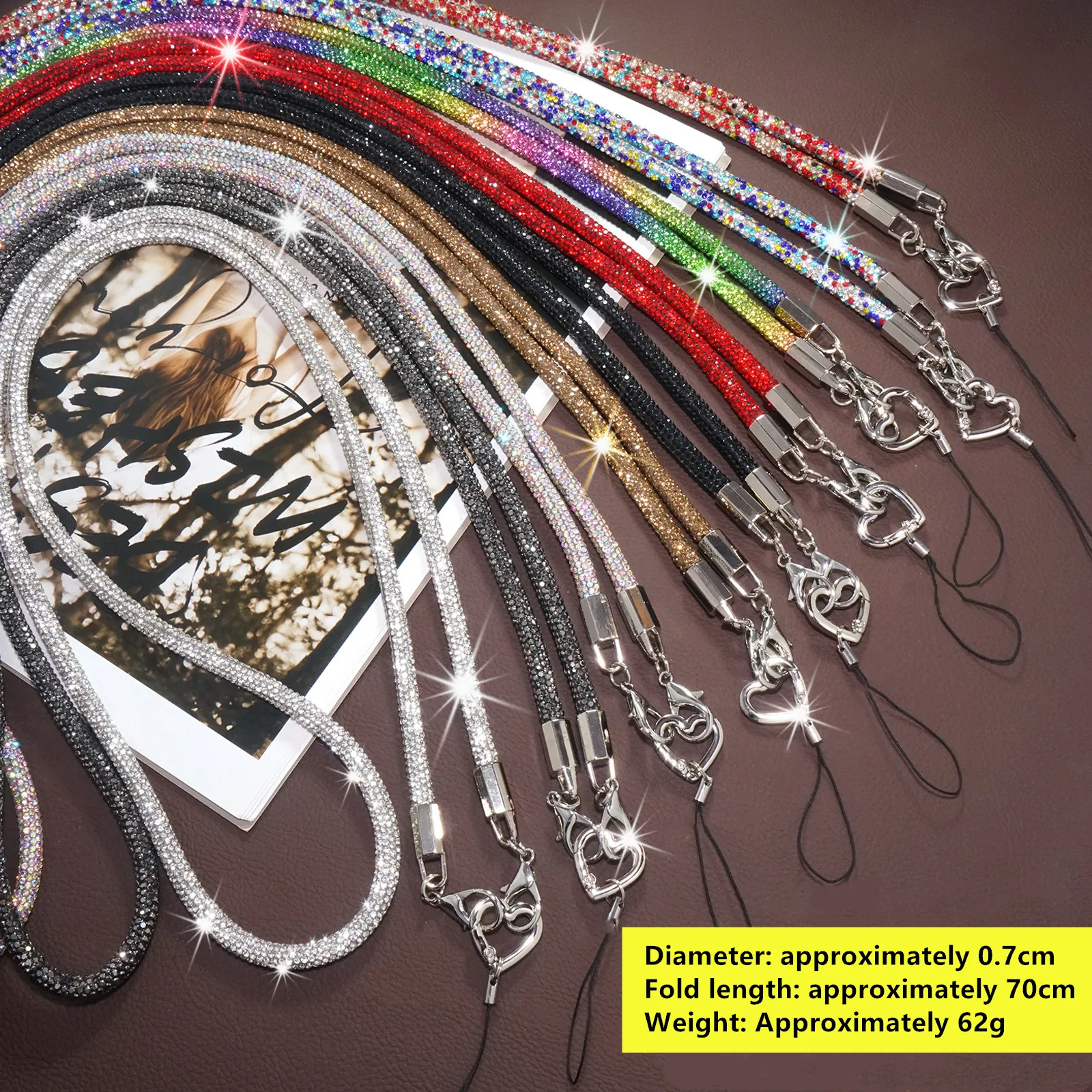Luxurious rhinestone mobile phone hanging rope fashionable love hanging chain colorful rhinestone inlaid Long hanging rope
Luxurious rhinestone mobile phone hanging rope fashionable love hanging chain colorful rhinestone inlaid Long hanging rope