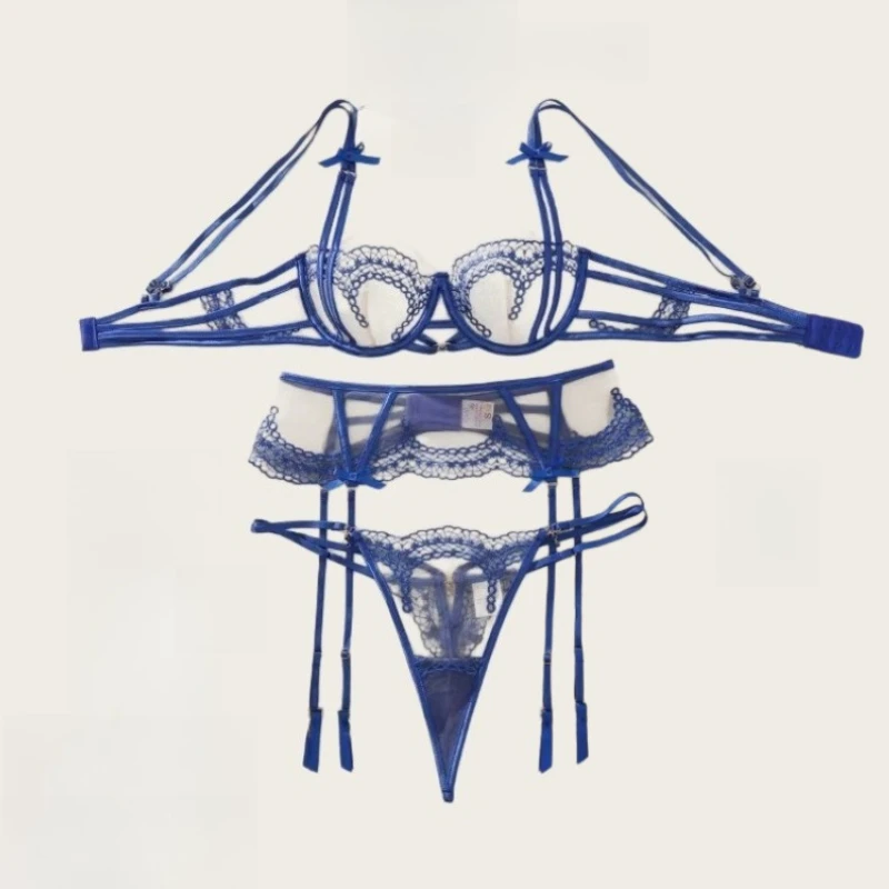 Exotic Sexy Lingerie Sets 3 Piece Transparent Underwear Fairy Embroidery Sheer Mesh Lace Bra and Panty Garter Belts Exotic Suits
Exotic Sexy Lingerie Sets 3 Piece Transparent Underwear Fairy Embroidery Sheer Mesh Lace Bra and Panty Garter Belts Exotic Suits