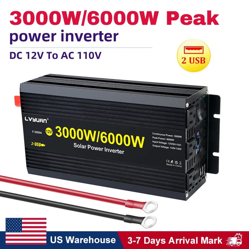 Modified Sine Wave Power Inverter 60HZ 6000W 5000W 4000W 2500W Portable Mobile Power Supply DC12V to AC110V Onboard Converter
Modified Sine Wave Power Inverter 60HZ 6000W 5000W 4000W 2500W Portable Mobile Power Supply DC12V to AC110V Onboard Converter