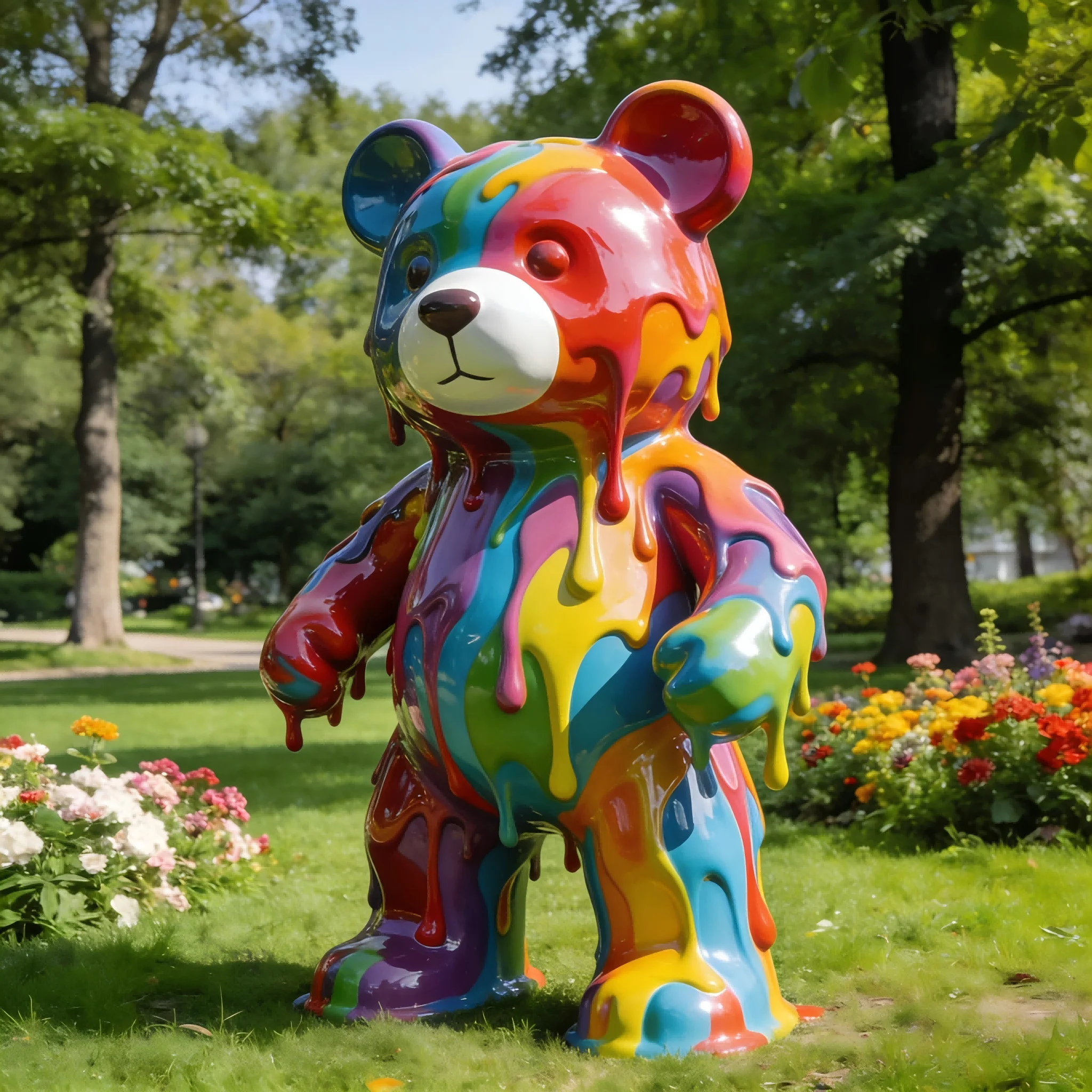 Life Size Fiberglass Bear Sculpture Fluid Paints Outdoor Decorative Ornament Resin Animal Statue
Life Size Fiberglass Bear Sculpture Fluid Paints Outdoor Decorative Ornament Resin Animal Statue