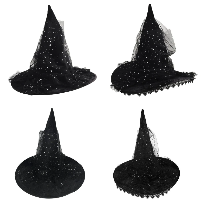 Cool Witch Hat with Star Tulle for Women Men Teenagers for Halloween Party Lace Sheer Unique Wizard Cosplay
Cool Witch Hat with Star Tulle for Women Men Teenagers for Halloween Party Lace Sheer Unique Wizard Cosplay