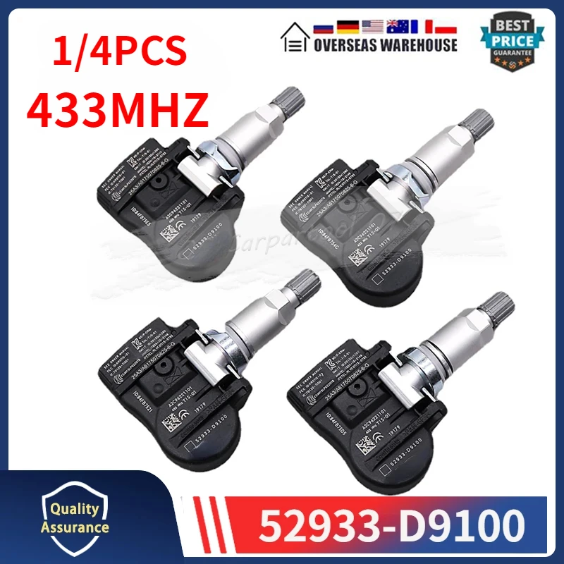 433MHZ Car Tire Sensor 52933-D9100 For Genesis G90 Hyundai Elantra Kia Cadenza Optima Sportage TPMS Tyre Pressure Monitor System
433MHZ Car Tire Sensor 52933-D9100 For Genesis G90 Hyundai Elantra Kia Cadenza Optima Sportage TPMS Tyre Pressure Monitor System