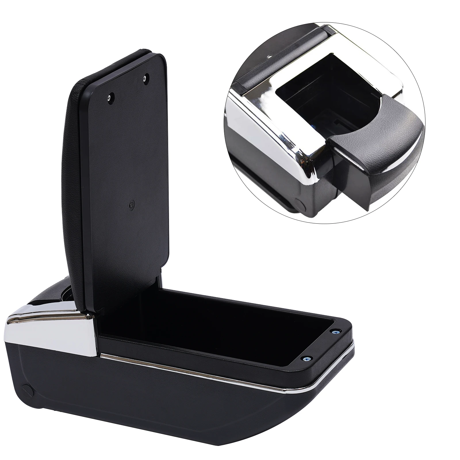 Ящик для хранения автомобильного подлокотника, регулируемая опора, искусственная кожа и ABS, большая вместимость, снимает усталость руки, простая установка и очистка. 
Ящик для хранения автомобильного подлокотника, регулируемая опора, искусственная кожа и ABS, большая вместимость, снимает усталость руки, простая установка и очистка.