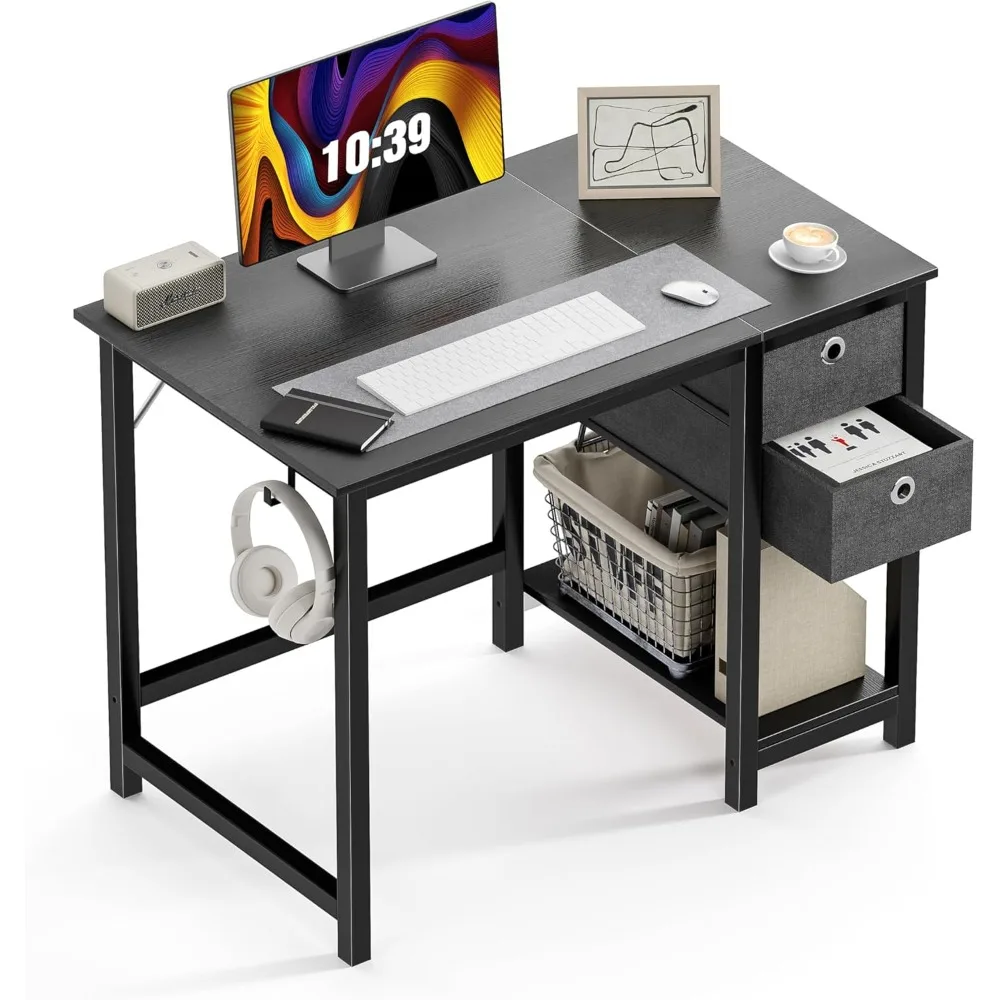 Small Computer Desk with 2-Tier Drawers & Headphone Hook, Modern Study Table for Home Office, Bedroom
Small Computer Desk with 2-Tier Drawers & Headphone Hook, Modern Study Table for Home Office, Bedroom