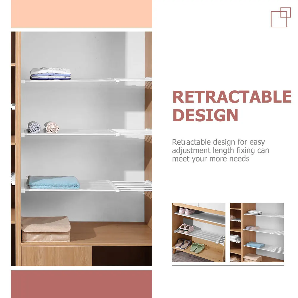 Wardrobe Expandable Shelf Closet Tension Shelf Retractable Plastic Clothes Storage Rack Organizer Divider Space Saver 
Wardrobe Expandable Shelf Closet Tension Shelf Retractable Plastic Clothes Storage Rack Organizer Divider Space Saver