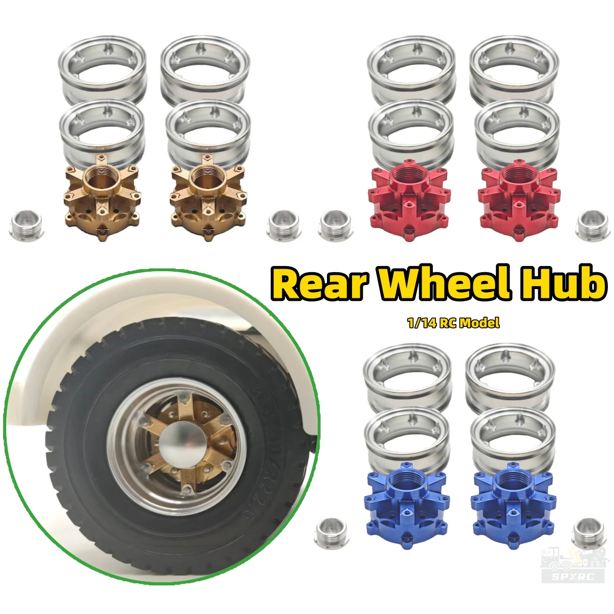 Banner Front Wheel Hub Rear Wheel Hub Red Gold Blue Metal for 1/14 Tamiya RC SCANIA 770S Romote Control Dump Truck Toy Parts
Banner Front Wheel Hub Rear Wheel Hub Red Gold Blue Metal for 1/14 Tamiya RC SCANIA 770S Romote Control Dump Truck Toy Parts