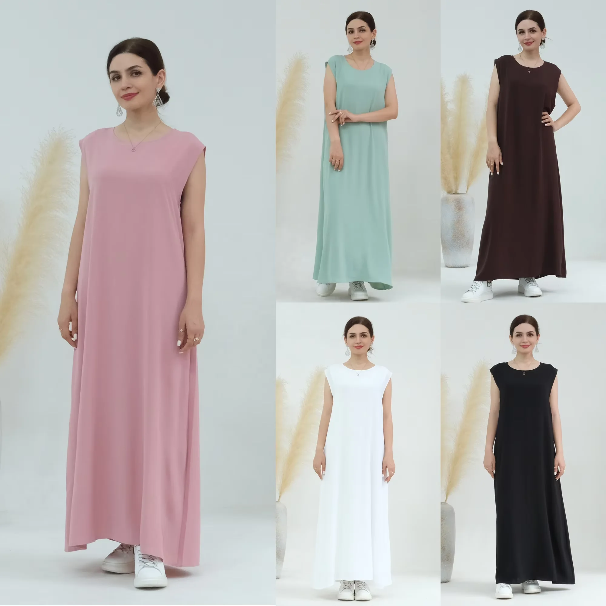 Muslim Under Abaya Inner Dress Nida Sleeveless Slip Dresses for Women Islam Clothing Abayas Dubai Turkey Modest Ramadan Outfit
Muslim Under Abaya Inner Dress Nida Sleeveless Slip Dresses for Women Islam Clothing Abayas Dubai Turkey Modest Ramadan Outfit