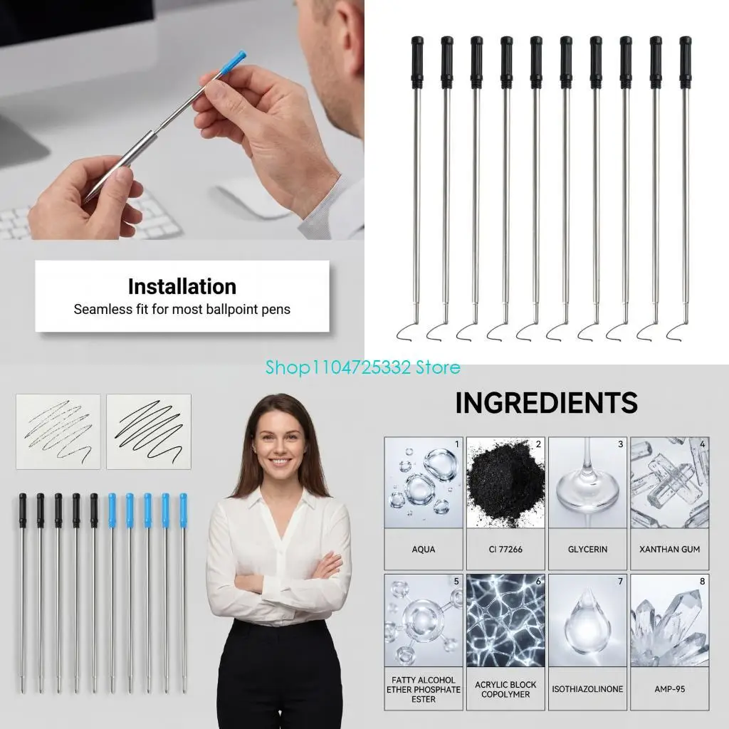 P5EA 10Pcs Metal Ballpoint Pen Refills, 3 Color Refills Replaceable Pen Refills, Ball Points Pens Refills for Writing
P5EA 10Pcs Metal Ballpoint Pen Refills, 3 Color Refills Replaceable Pen Refills, Ball Points Pens Refills for Writing
