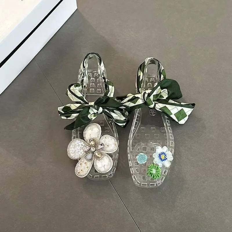Новый стиль, прозрачные туфли на плоской подошве, модные зеленые туфли с кружевной лентой, аксессуары, женские поп-полые балетки с квадратным носком, женские элегантные пляжные сандалии
Новый стиль, прозрачные туфли на плоской подошве, модные зеленые туфли с кружевной лентой, аксессуары, женские поп-полые балетки с квадратным носком, женские элегантные пляжные сандалии