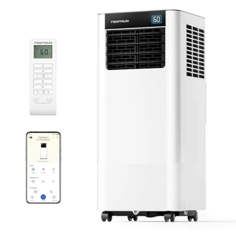 Portable air conditioner for home use, ABS plastic, white, 10000 BTU with Wi-Fi, app/voice/remote control, cool/fan/dry/sleep m
Portable air conditioner for home use, ABS plastic, white, 10000 BTU with Wi-Fi, app/voice/remote control, cool/fan/dry/sleep m