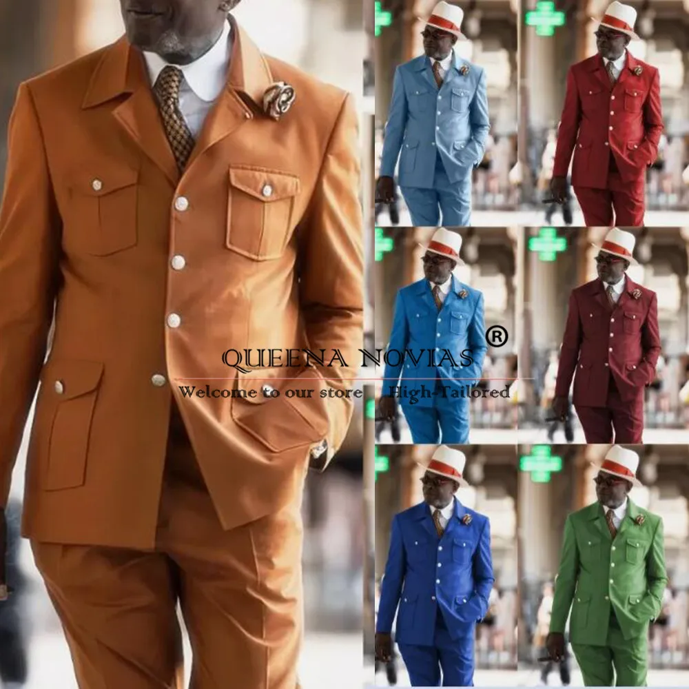 African Safari Style Suits Men Single Breasted Prom Blazer Customized 2-Piece Formal Business Party Groom Wedding Tuxedo 2025
African Safari Style Suits Men Single Breasted Prom Blazer Customized 2-Piece Formal Business Party Groom Wedding Tuxedo 2025