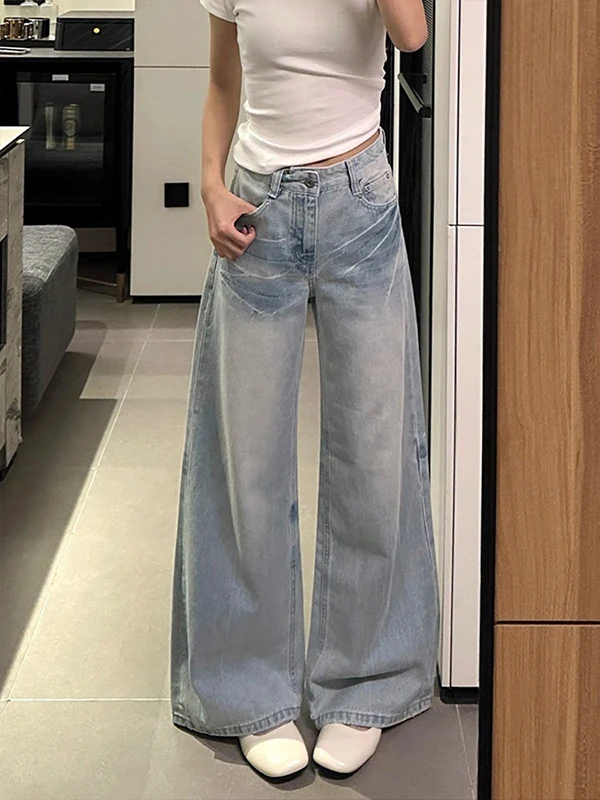 American Retro Light Blue Washed Wide Leg Jeans Women Summer Loose plus Size Slim Straight Long Pants Casual High Waist J...
American Retro Light Blue Washed Wide Leg Jeans Women Summer Loose plus Size Slim Straight Long Pants Casual High Waist J...