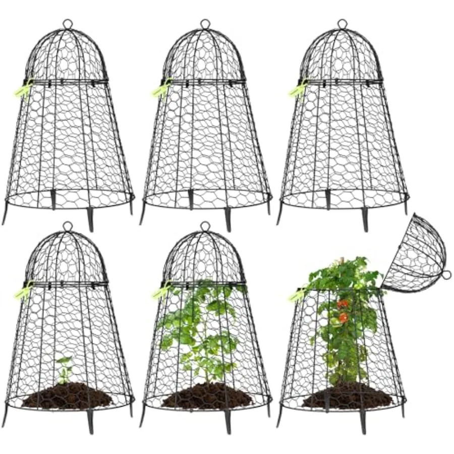 Garden cloches for plants: rustproof chicken wire black flip-top design with integrated folding stakes for easy plant protectio
Garden cloches for plants: rustproof chicken wire black flip-top design with integrated folding stakes for easy plant protectio