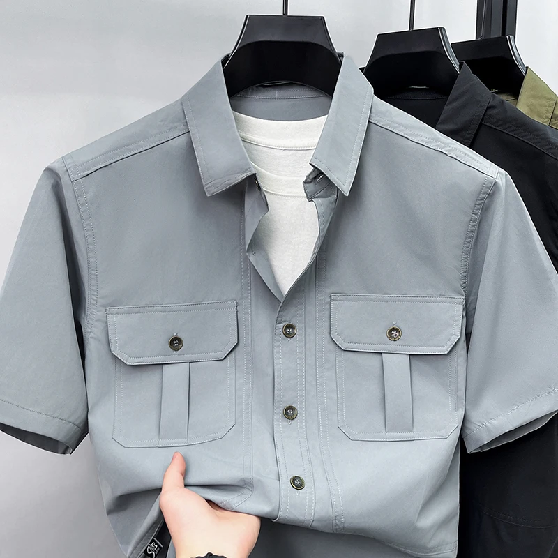 Trendy Retro Workwear Short Sleeved Shirt for Men, Summer Casual Versatile, Loose and Handsome, Half Sleeved Top with A Collar
Trendy Retro Workwear Short Sleeved Shirt for Men, Summer Casual Versatile, Loose and Handsome, Half Sleeved Top with A Collar