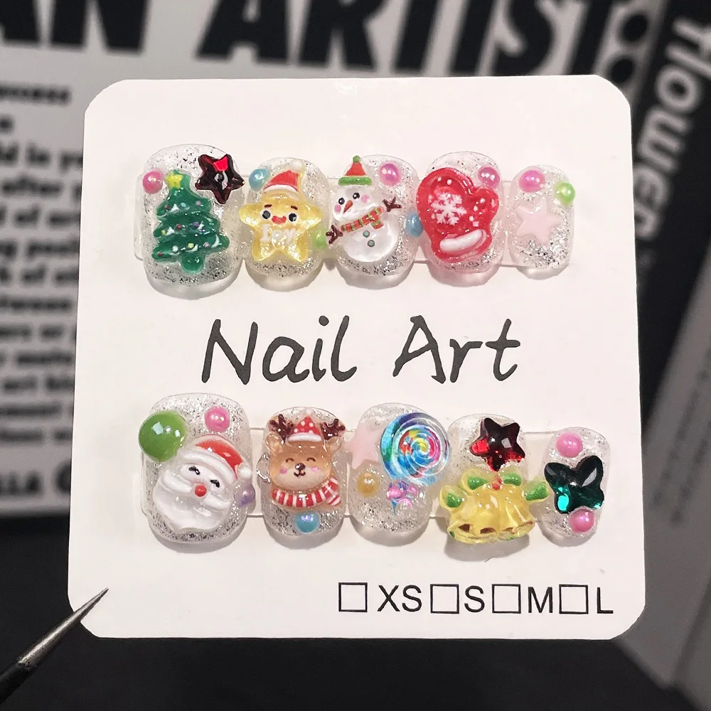 MAGO Handmade Press on Full Cover Professional Nails Santa Claus Stereo Cartoon Short Reusable Finished Fake Nails
MAGO Handmade Press on Full Cover Professional Nails Santa Claus Stereo Cartoon Short Reusable Finished Fake Nails