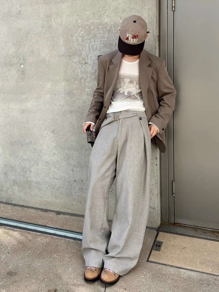 ay A-Line Wide Leg Pants Men's Summer Thin High Waist Slimming Trousers Casual Straight Cut Pants Anti-Wrinkle Micro-Elastic
ay A-Line Wide Leg Pants Men's Summer Thin High Waist Slimming Trousers Casual Straight Cut Pants Anti-Wrinkle Micro-Elastic