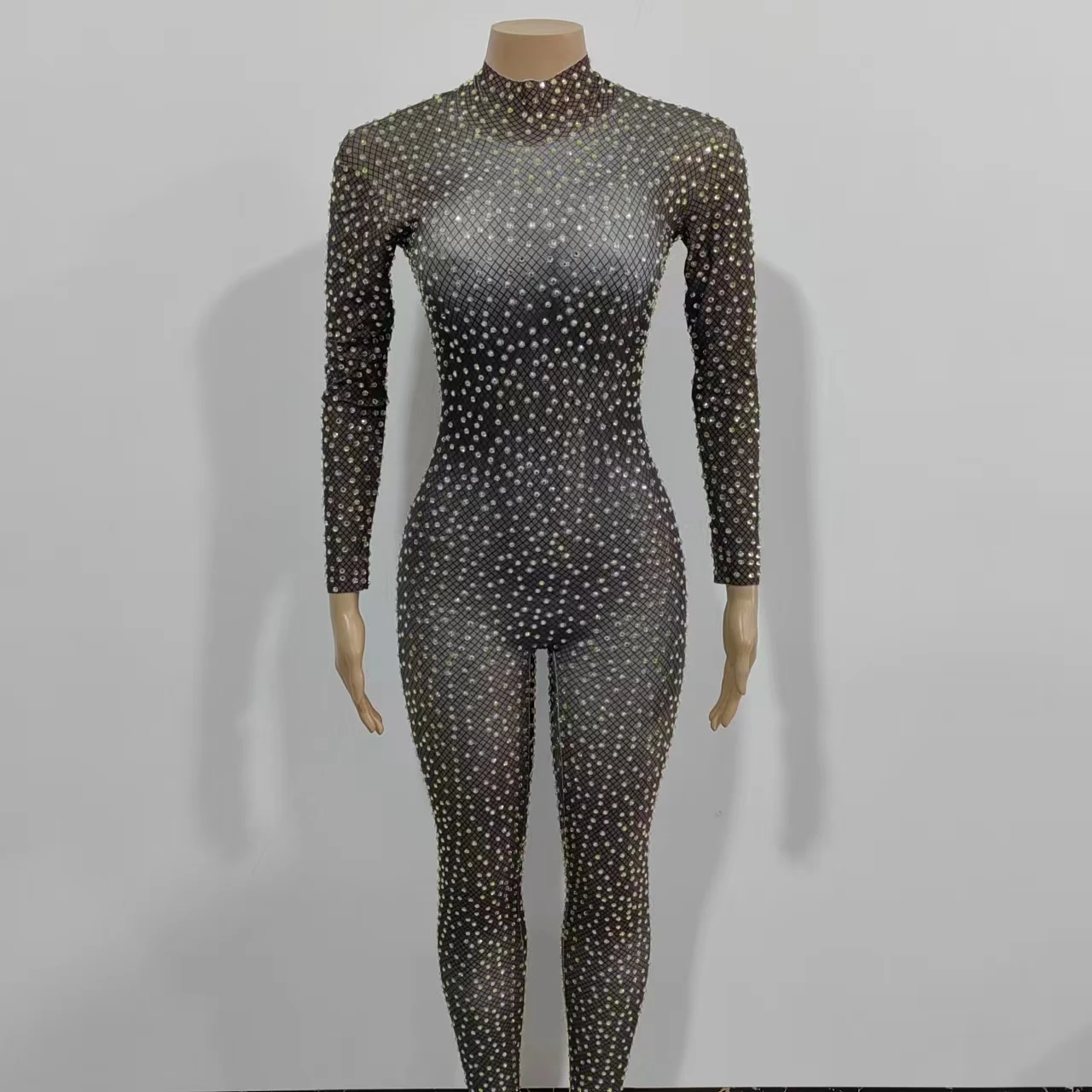 Sexy Stage Rhinestones Long Sleeve Jumpsuit Women Performance Dance Costume Elastic Tight Birthday Party Nightclub Bar Costume
Sexy Stage Rhinestones Long Sleeve Jumpsuit Women Performance Dance Costume Elastic Tight Birthday Party Nightclub Bar Costume