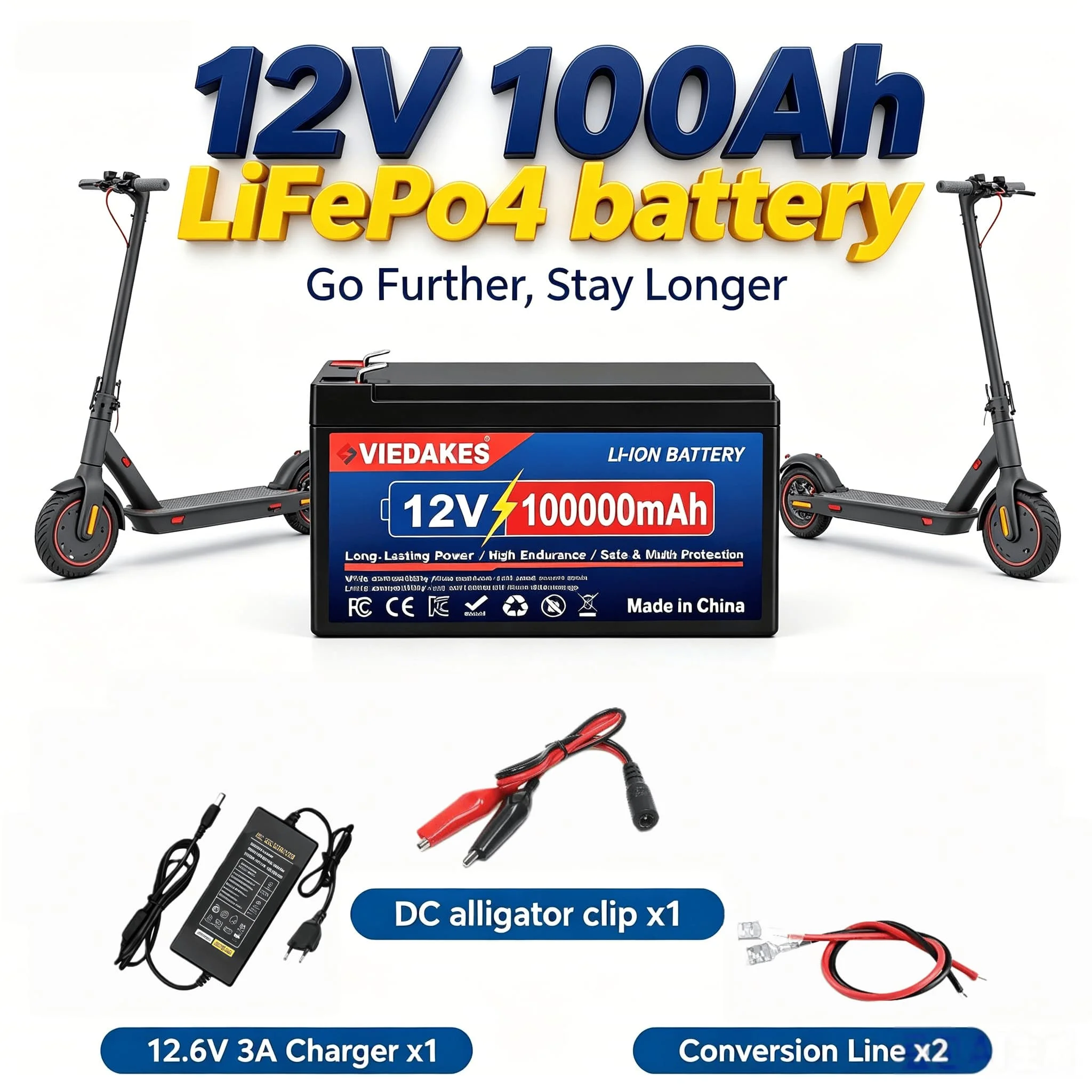 12V 100Ah Heavy Capacity Battery BMS Comprehensive Protection Adapt Various Portable Electric Gear 12вольт акб
12V 100Ah Heavy Capacity Battery BMS Comprehensive Protection Adapt Various Portable Electric Gear 12вольт акб
