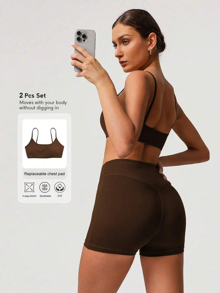 2pcs Women Fitness Set Padded Sports Bra Seamless Cycling Shorts Breathable Stretch
2pcs Women Fitness Set Padded Sports Bra Seamless Cycling Shorts Breathable Stretch