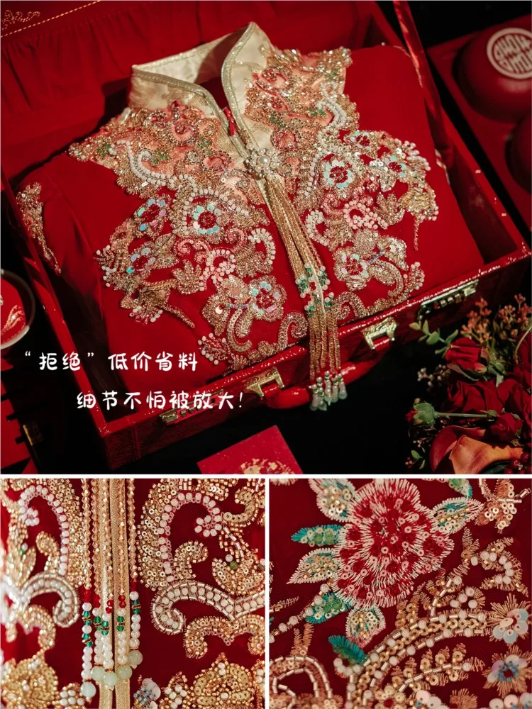 Новое бархатное свадебное платье традиционной китайской невесты для выхода, чтобы захровать
Новое бархатное свадебное платье традиционной китайской невесты для выхода, чтобы захровать