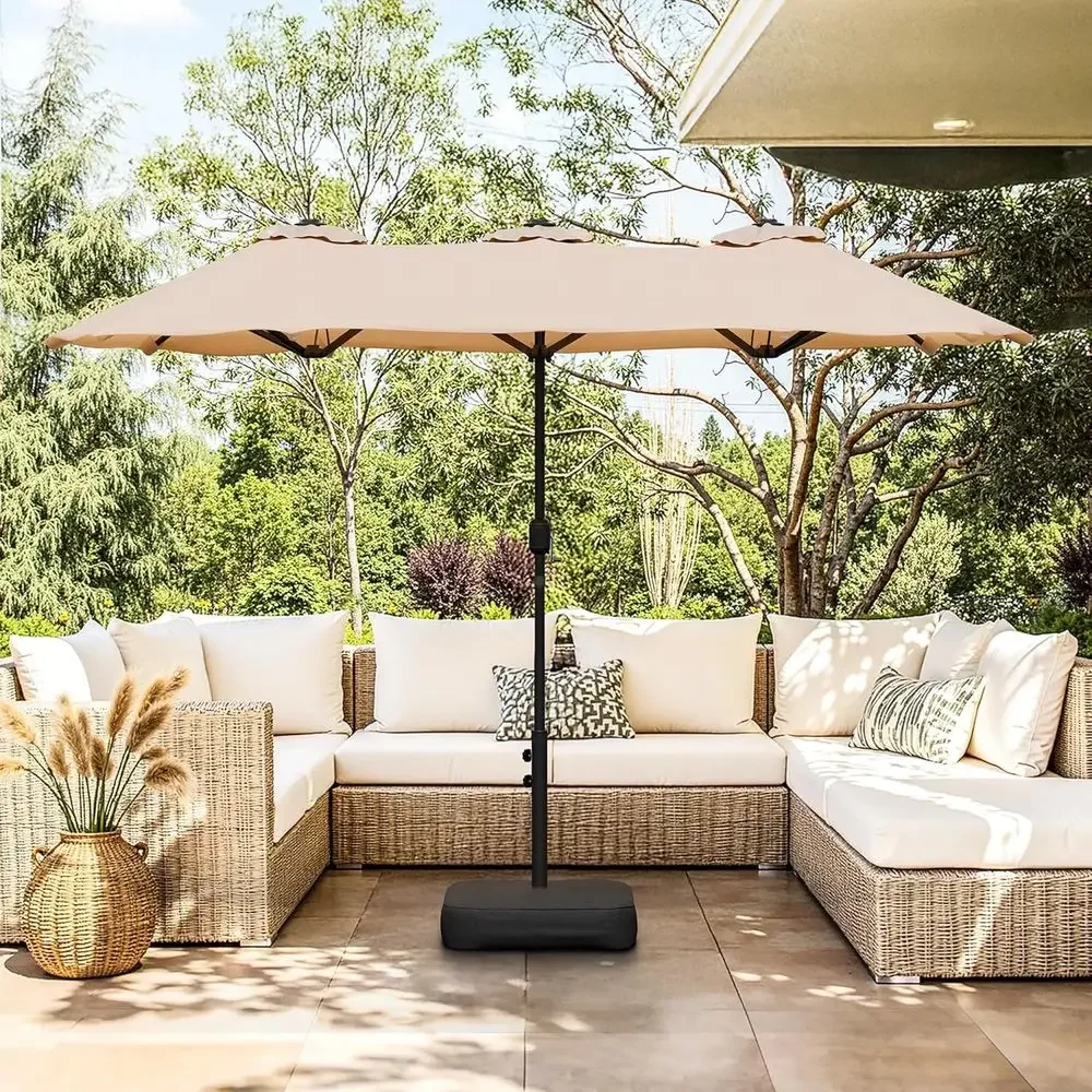 Large 13-Foot Patio Umbrellas with Crank and Base, Double-Sided for Outdoor and Poolside Use, Khaki
Large 13-Foot Patio Umbrellas with Crank and Base, Double-Sided for Outdoor and Poolside Use, Khaki