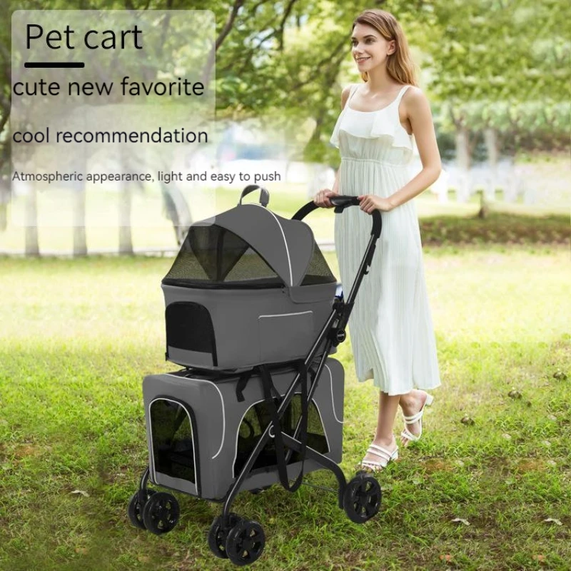 Double-decker Pet Stroller Light Separable Folding Dog Trolley Cat Cage Three-purpose Pet Carrying Supplies Bearing Weight 30KG
Double-decker Pet Stroller Light Separable Folding Dog Trolley Cat Cage Three-purpose Pet Carrying Supplies Bearing Weight 30KG