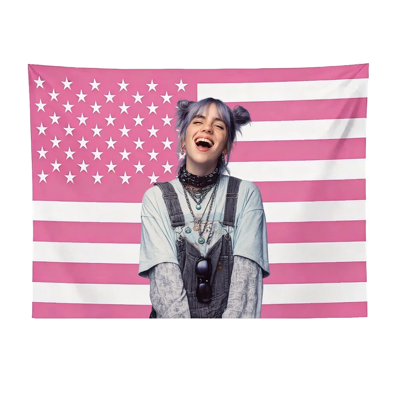 Billie Eilish Pink American Flag Tapestry, Funny Aesthetic Wall Banner, for Bedroom Dorm College Party Decor
Billie Eilish Pink American Flag Tapestry, Funny Aesthetic Wall Banner, for Bedroom Dorm College Party Decor