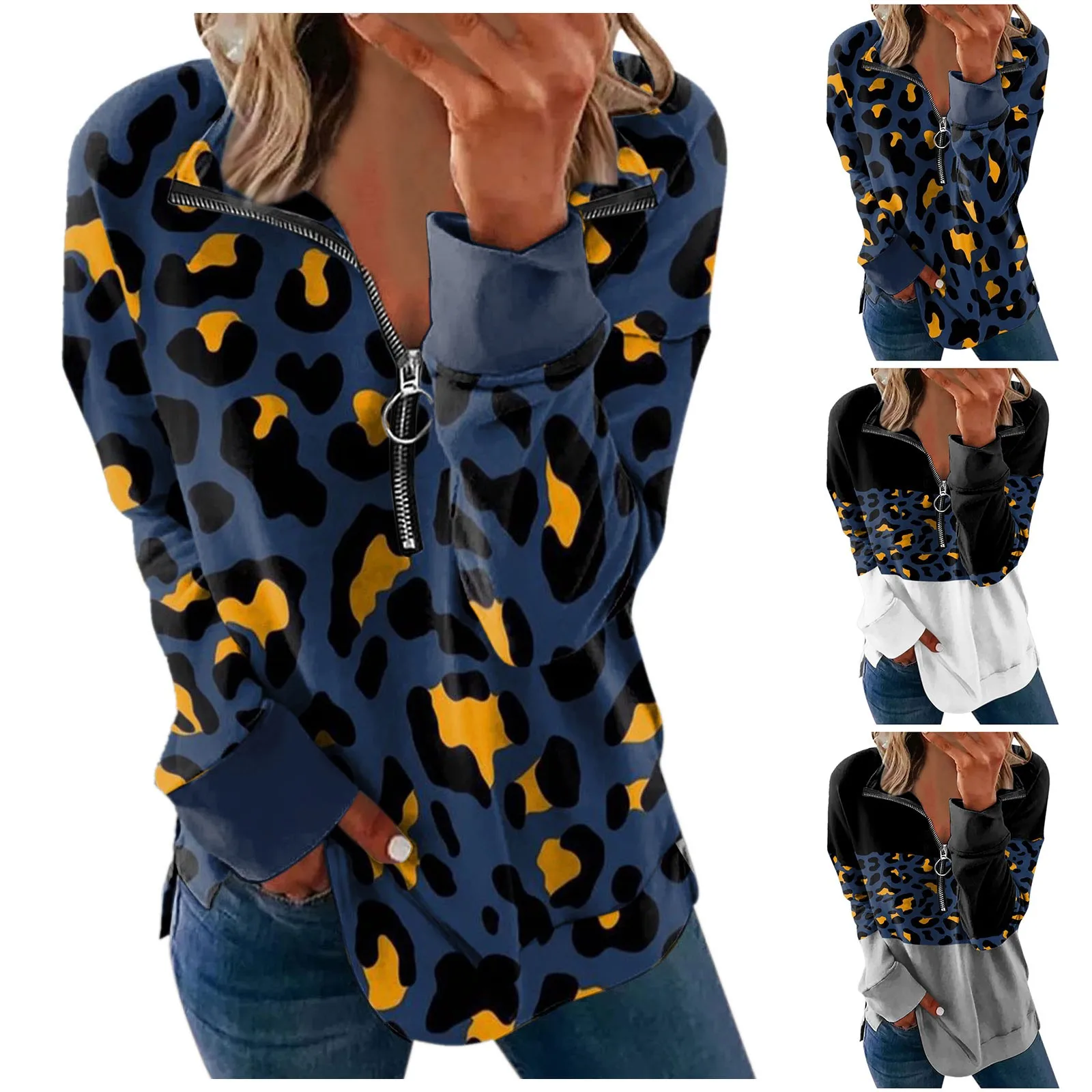 Sweatshirt Jacket for Women Women's Print Tops Soft Fashion Blouse Long-sleeved Zipper Warm Sweatshirt Casual Hoodie Sweatshirt
Sweatshirt Jacket for Women Women's Print Tops Soft Fashion Blouse Long-sleeved Zipper Warm Sweatshirt Casual Hoodie Sweatshirt