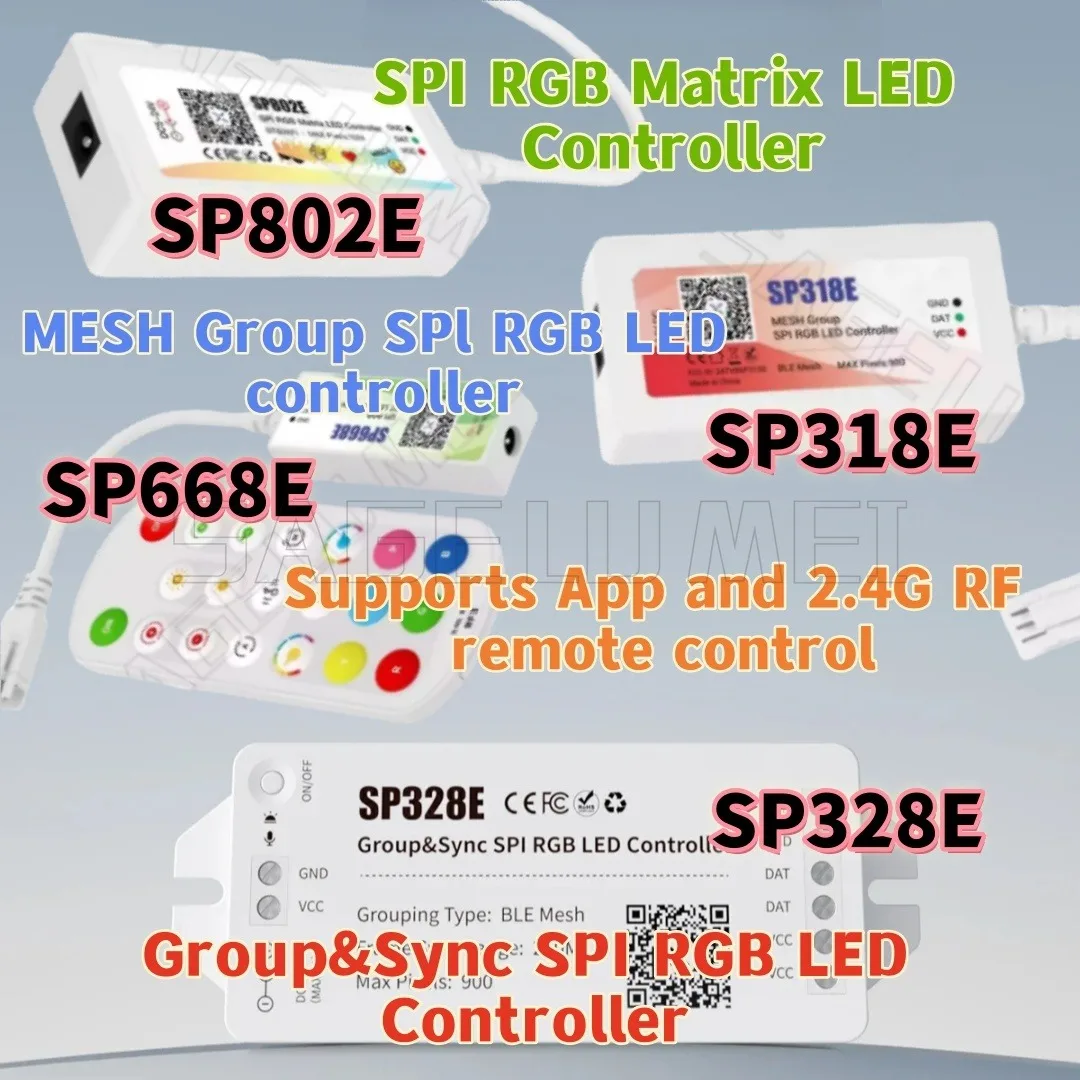 Music DIY Mode LED Controller Long Distance 260M Frame Sync Range App LED Light Strip SP318E/SP328E/SP668E/SP802E DC5-24V SPI
Music DIY Mode LED Controller Long Distance 260M Frame Sync Range App LED Light Strip SP318E/SP328E/SP668E/SP802E DC5-24V SPI
