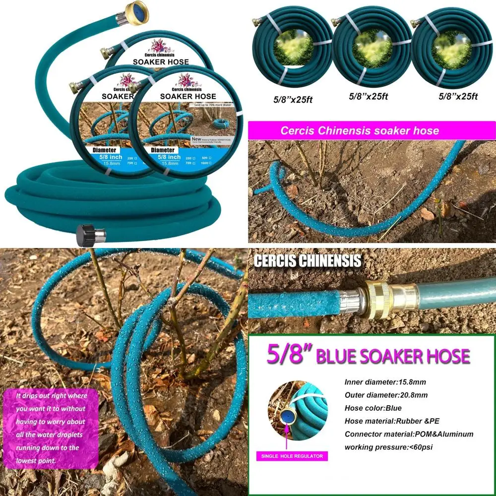 Water-Saving 5/8 Inch x 25 Feet Soaker Hose Set for Lawn, Garden, and Irrigation Needs
Water-Saving 5/8 Inch x 25 Feet Soaker Hose Set for Lawn, Garden, and Irrigation Needs