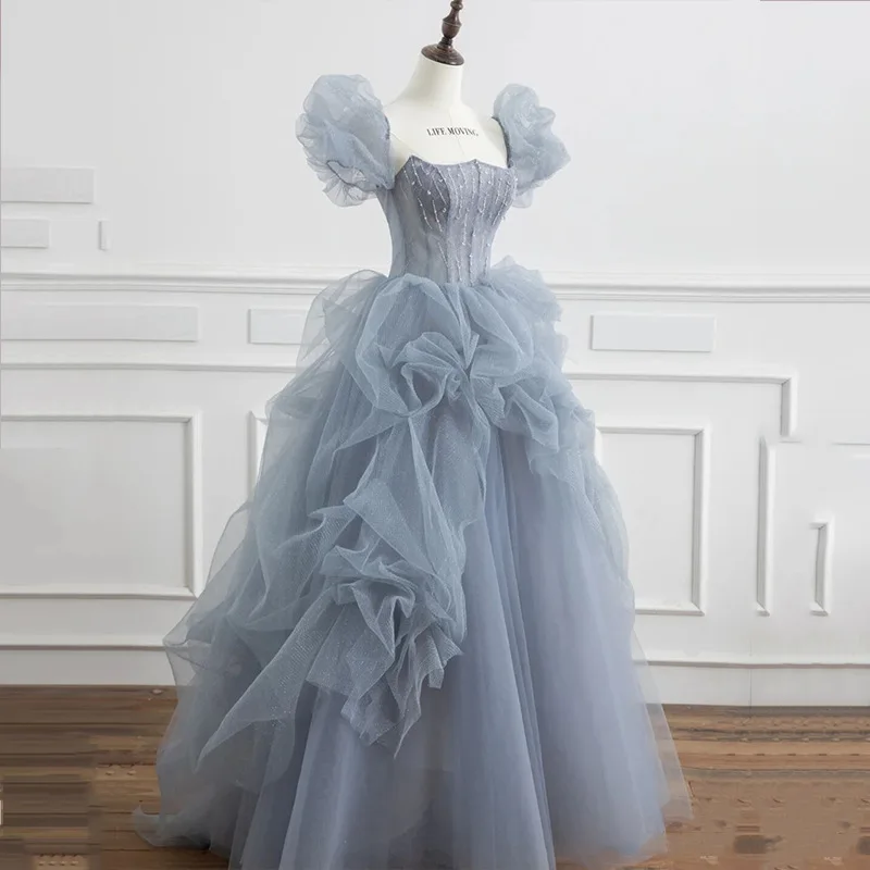 Square Neck Lace Style Blue Evening Dress Women's Banquet Elegance Light Luxury Sexy Bra Host Long Style Evening Dresses
Square Neck Lace Style Blue Evening Dress Women's Banquet Elegance Light Luxury Sexy Bra Host Long Style Evening Dresses