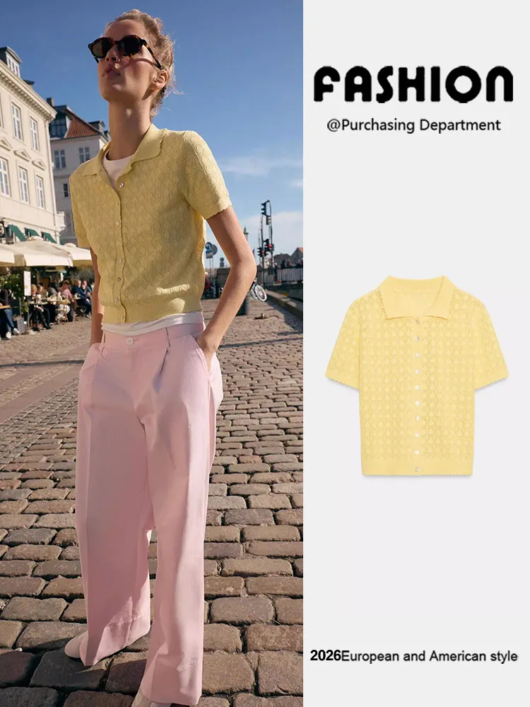 Spring New Arrival Women's Versatile Short Sleeve Shirt Collar Casual Knitted Jacket European Style Regular Length Open ...
Spring New Arrival Women's Versatile Short Sleeve Shirt Collar Casual Knitted Jacket European Style Regular Length Open ...