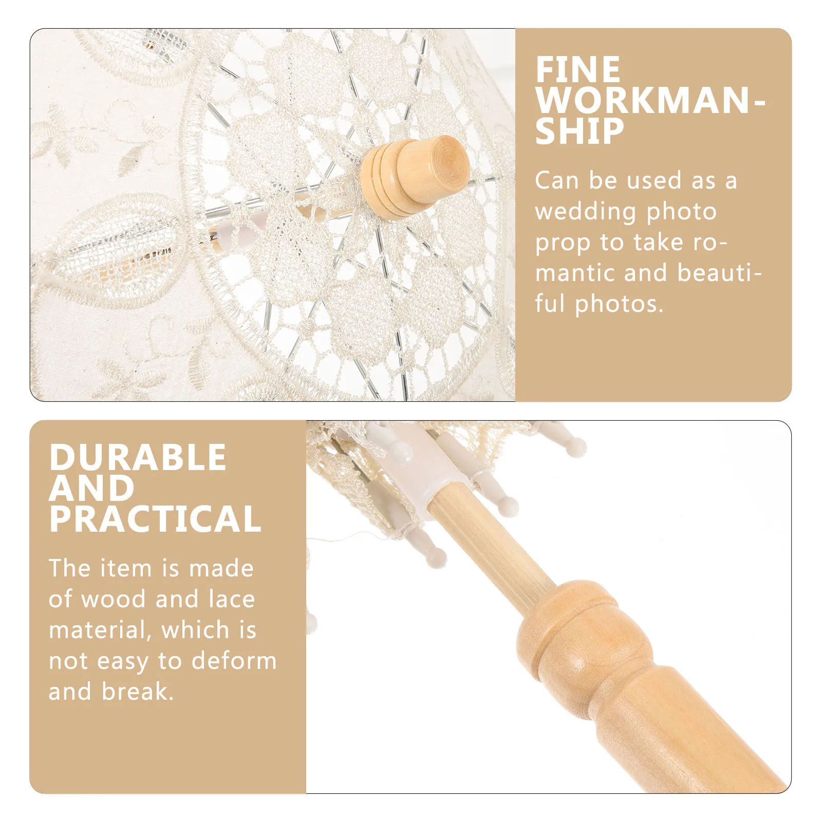 1Pcs Decorative Lace Umbrella Wedding Wooden Handle Bridal Artistic Photo Accessory
1Pcs Decorative Lace Umbrella Wedding Wooden Handle Bridal Artistic Photo Accessory
