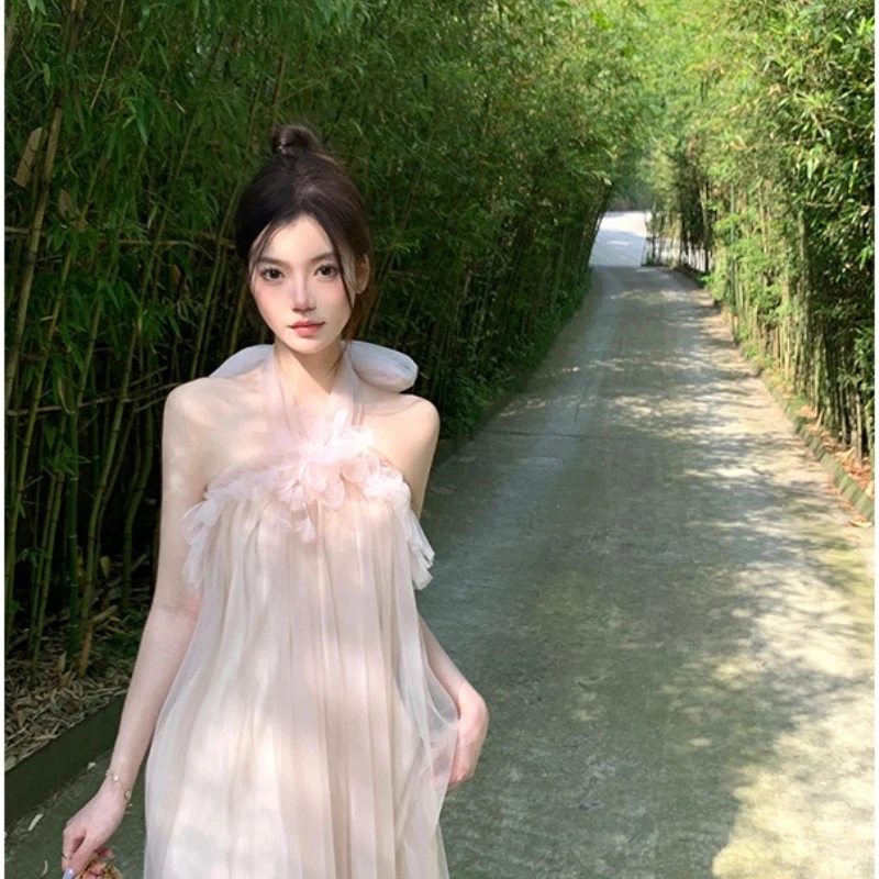 2026 Summer Hot Selling High-end Exquisite Temperament Pink Strap Backless Sleeveless Mesh Strapless Dress
2026 Summer Hot Selling High-end Exquisite Temperament Pink Strap Backless Sleeveless Mesh Strapless Dress