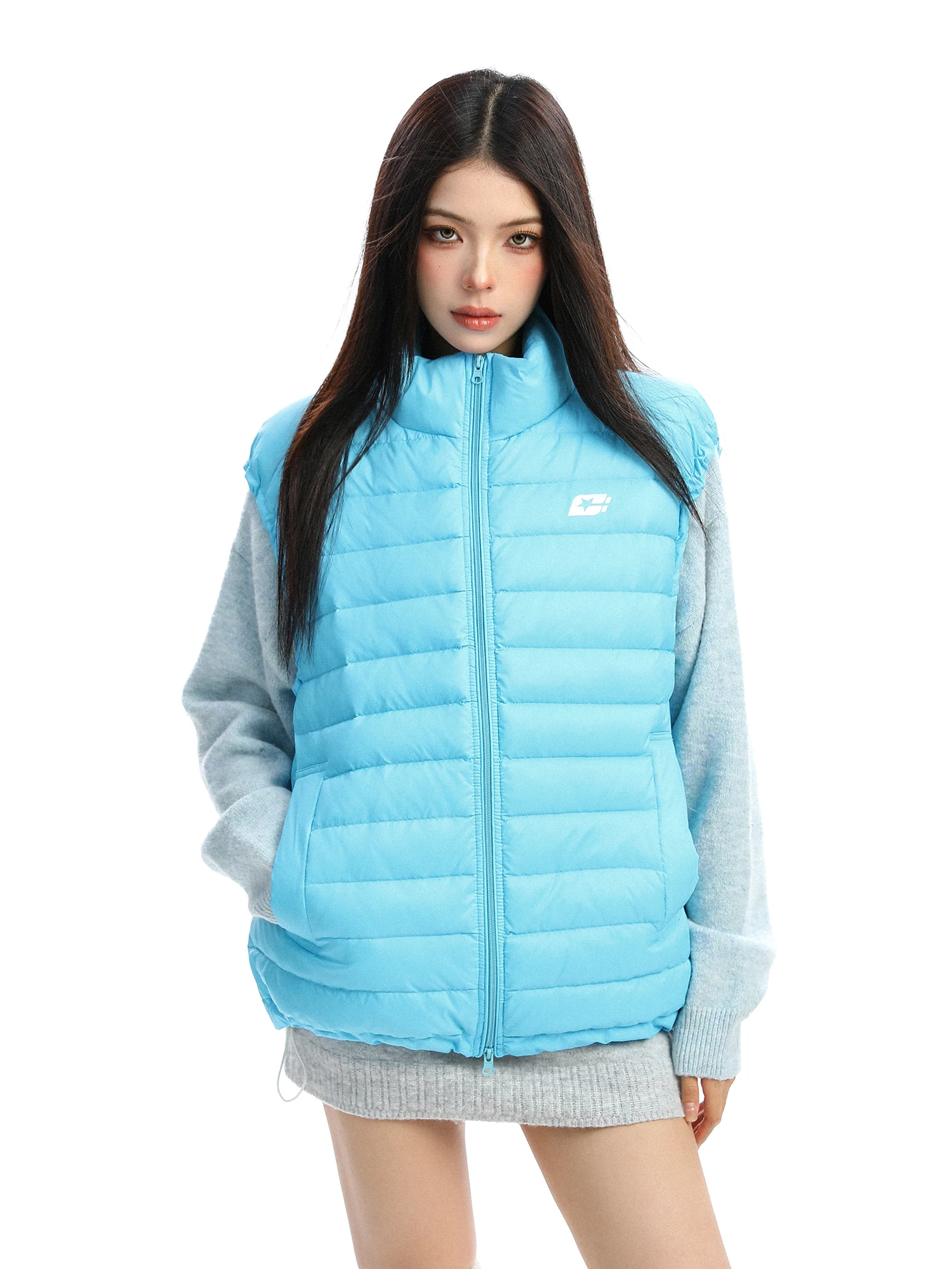 Lightweight Warm Stand Collar Layered Wear Loose Blue down Vest for Women Du Feather Filled Commute Sle Winter Jaet
Lightweight Warm Stand Collar Layered Wear Loose Blue down Vest for Women Du Feather Filled Commute Sle Winter Jaet