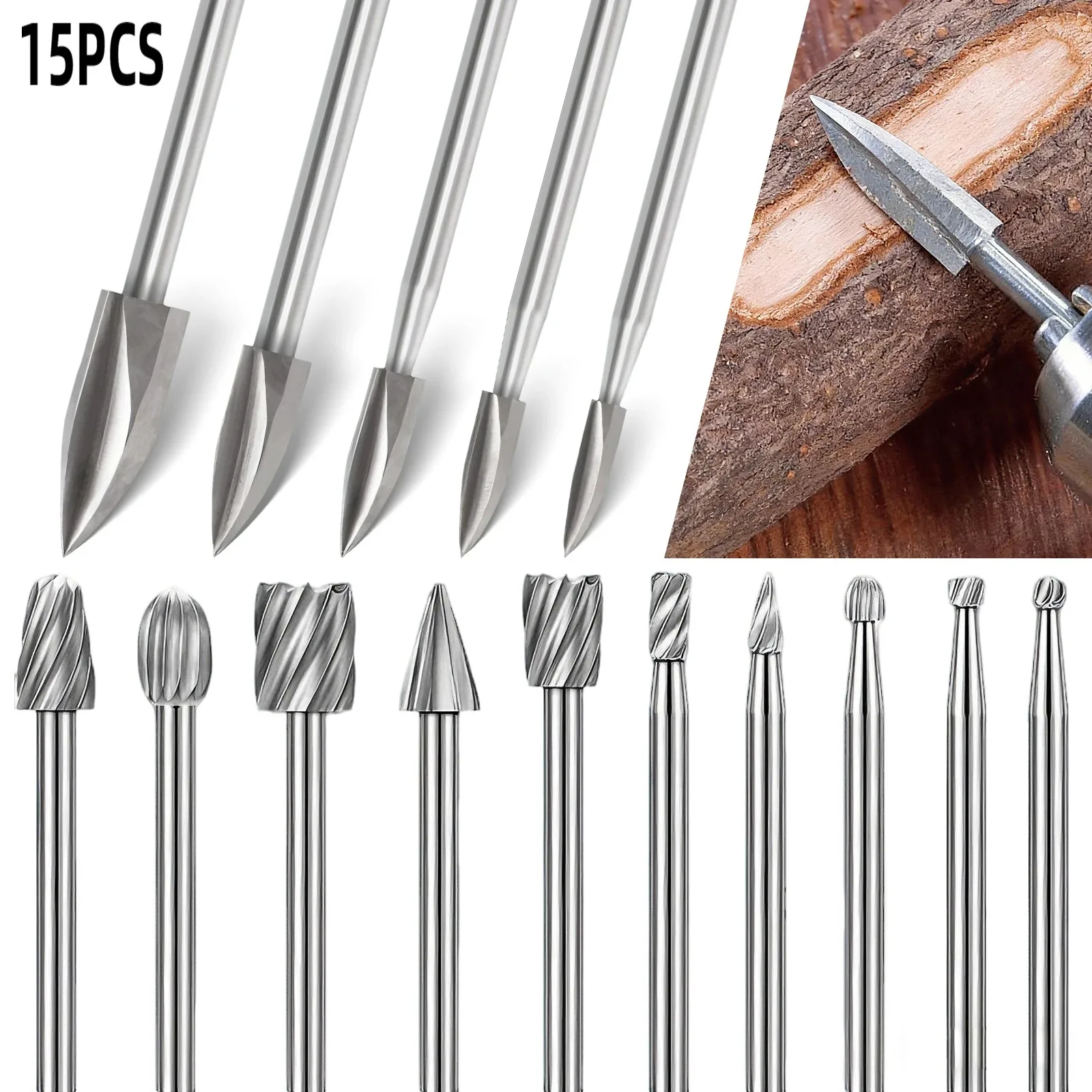 15PCS High-Speed Steel Wood Carving Drill Bit Set – Fast Removal for DIY, Grinding, Polishing & Shaping Wood, Plastic & Rubber
15PCS High-Speed Steel Wood Carving Drill Bit Set – Fast Removal for DIY, Grinding, Polishing & Shaping Wood, Plastic & Rubber