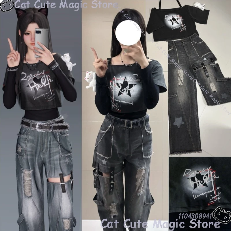 Game Love And Deepspace Cosplay Costume Black Shirt Jeans Women Girl Suit Xavier Sylus Rafayel Caleb Zayne Halloween Customized
Game Love And Deepspace Cosplay Costume Black Shirt Jeans Women Girl Suit Xavier Sylus Rafayel Caleb Zayne Halloween Customized