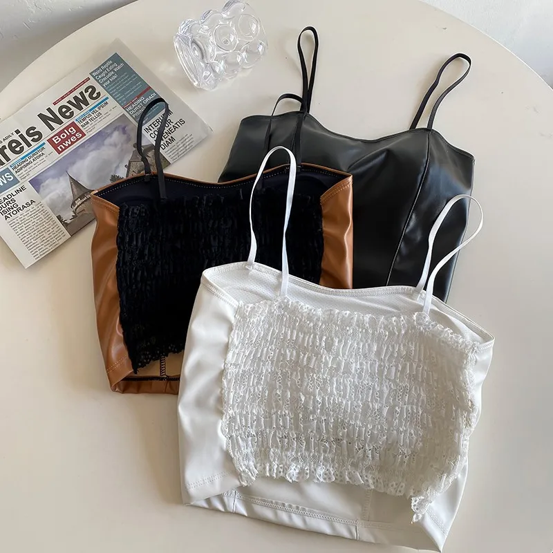 Women's Leather Bralette HK Retro Built-in Padded Open Back Slim Cropped Streetwear Y2K Chic Outerwearp
Women's Leather Bralette HK Retro Built-in Padded Open Back Slim Cropped Streetwear Y2K Chic Outerwearp