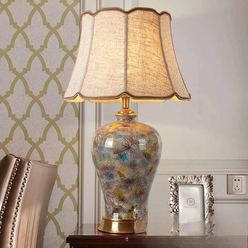 American villa large living room ceramic decorative table lamp hotel lobby model room all copper table lamp
American villa large living room ceramic decorative table lamp hotel lobby model room all copper table lamp