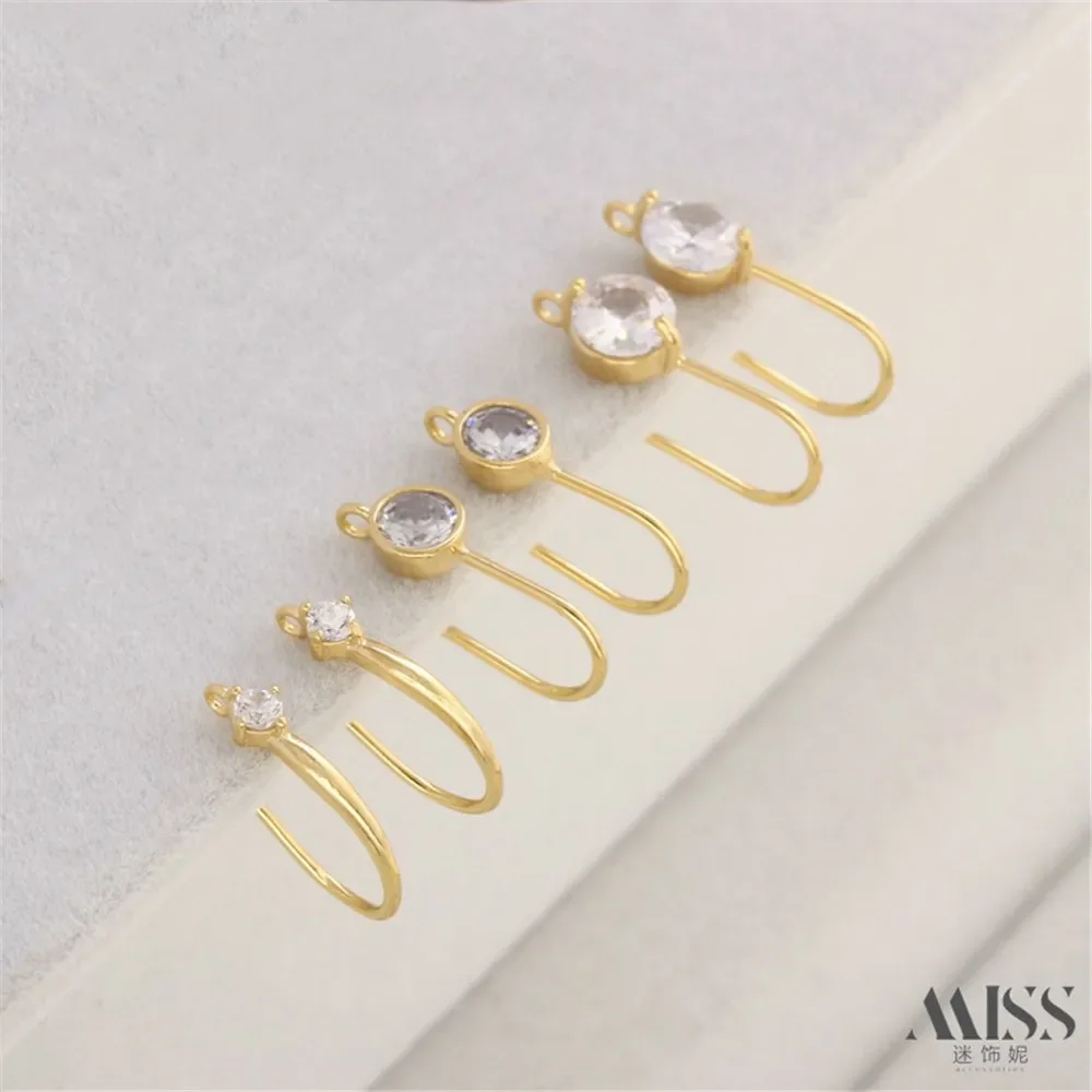 14K Gold-plated Zircon with Hanging Ring and Ear Hook DIY Handmade Round Diamond Earrings and Ear Hook Accessories
14K Gold-plated Zircon with Hanging Ring and Ear Hook DIY Handmade Round Diamond Earrings and Ear Hook Accessories