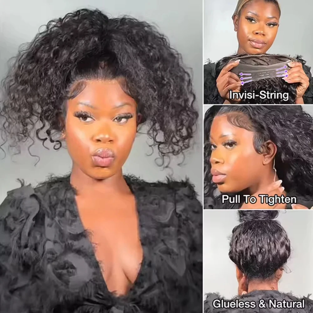 360 Full Lace Front Wig Human Hair Pre Cut Invisible Strap Curly Hidden Strap Deep Wave 360 Lace Frontal Wigs with Drawstring
360 Full Lace Front Wig Human Hair Pre Cut Invisible Strap Curly Hidden Strap Deep Wave 360 Lace Frontal Wigs with Drawstring