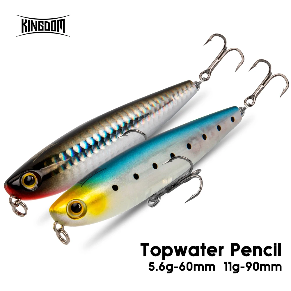 Kingdom Topwater Fishing Lure Pencil Wobblers Hard Bait 60mm 5.6g/90mm 11g Artificial Lure Walking Dog Action For Pike Bass
Kingdom Topwater Fishing Lure Pencil Wobblers Hard Bait 60mm 5.6g/90mm 11g Artificial Lure Walking Dog Action For Pike Bass