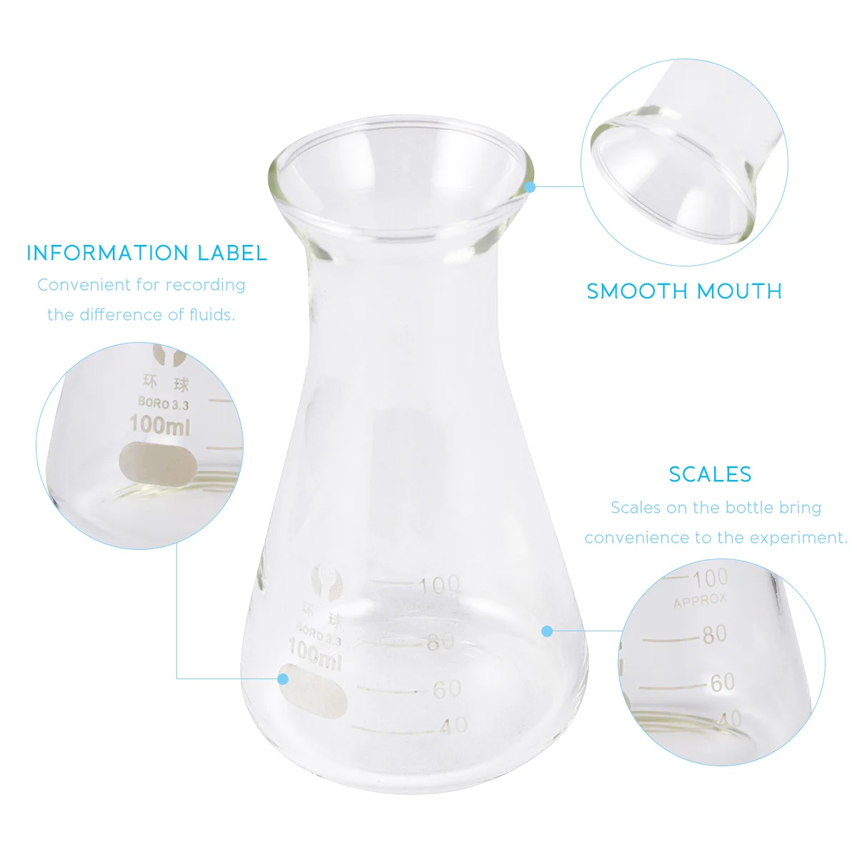 1Pcs Durable Glass Flask Conical Flask 100ml No Bubbles Burrs Smooth Rounded Chemistry Experiments Erlenmeyer Flasks
1Pcs Durable Glass Flask Conical Flask 100ml No Bubbles Burrs Smooth Rounded Chemistry Experiments Erlenmeyer Flasks