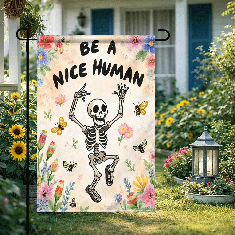 1PC Be A Nice Human Dancing Skeleton Garden Flag Watercolor Floral Bee Print Outdoor Yard Decor Weather Resista
1PC Be A Nice Human Dancing Skeleton Garden Flag Watercolor Floral Bee Print Outdoor Yard Decor Weather Resista