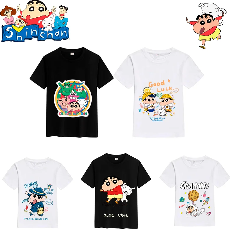 Crayon Shin chan Детская футболка с коротким рукавом детская одежда с круглым вырезом летняя однотонная мультяшная
Crayon Shin chan Детская футболка с коротким рукавом детская одежда с круглым вырезом летняя однотонная мультяшная