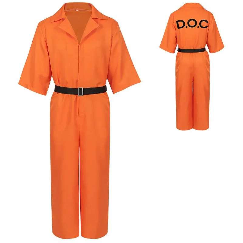 Оранжевый комбинезон заключенного, костюм для косплея на Хэллоуин, для взрослых, мужчин и женщин 
Оранжевый комбинезон заключенного, костюм для косплея на Хэллоуин, для взрослых, мужчин и женщин